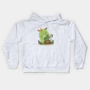 Cute fluffy monster Kids Hoodie